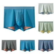 Jinhomg Mens Plus Size Cotton Boxers Lightweight Breathable Mesh Athletic Underwear Loose Fit Comfy Boxer Briefs with Ball Pouch Prime 90 off Clearance Sale Blue XXXL